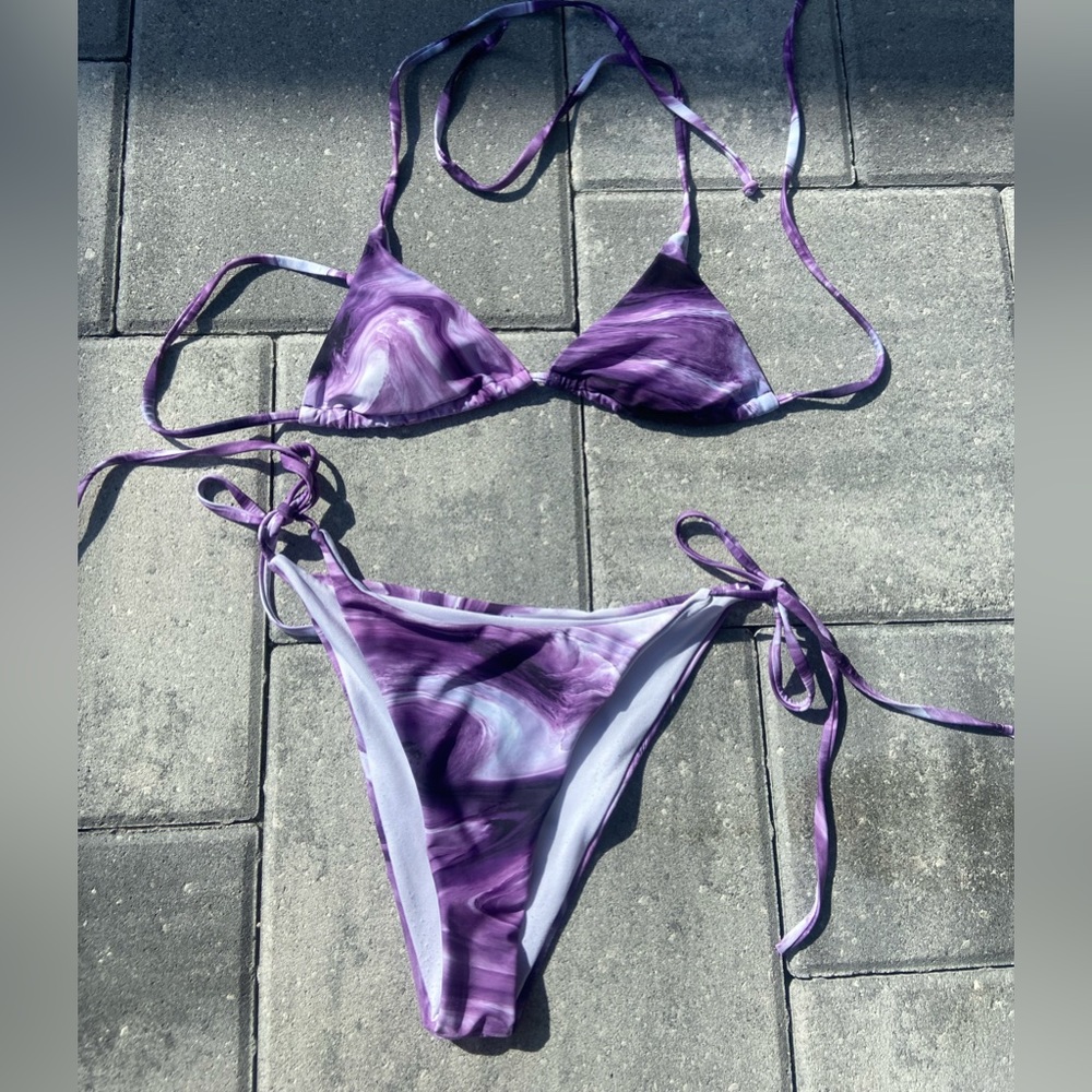 never worn purple bikini